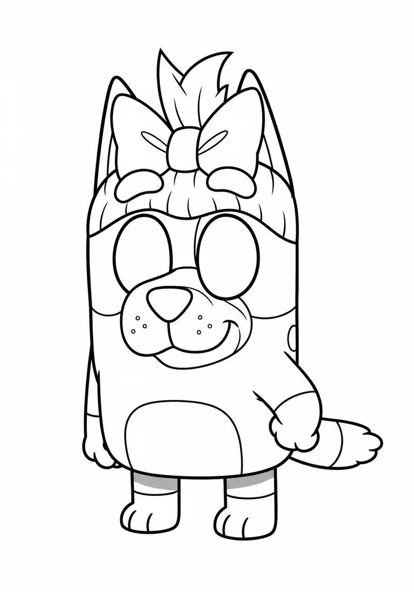 Bluey página para colorear del personaje de muffin