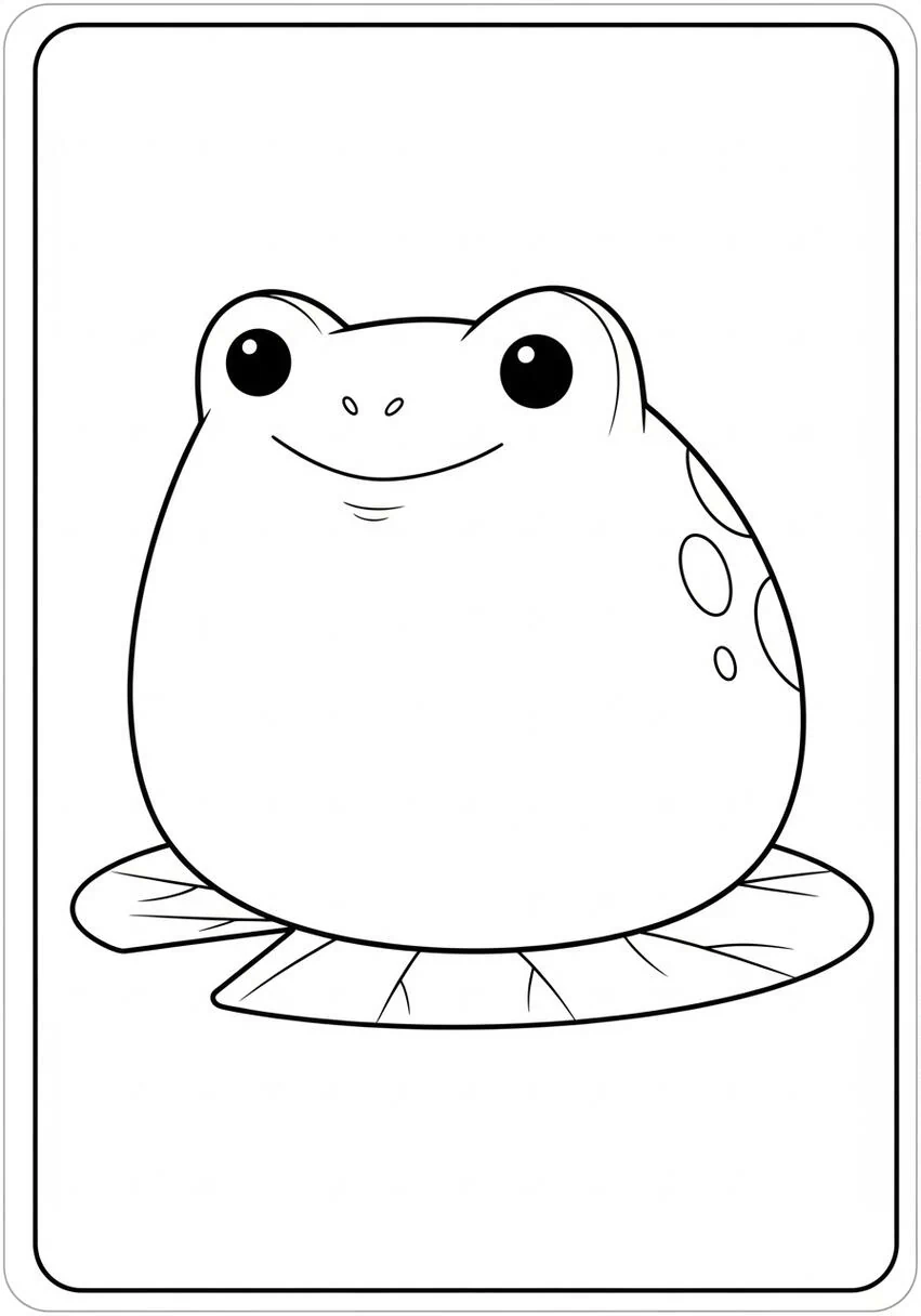 Página para colorear de rana Squishmallow