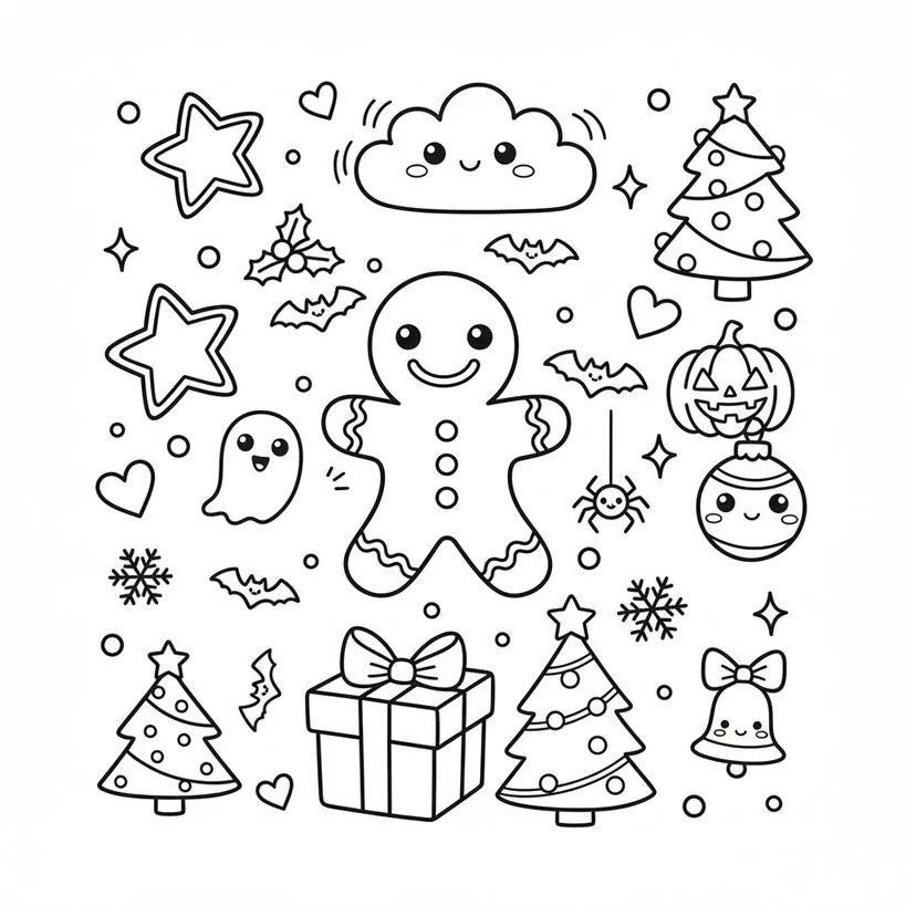 Dibujo de Navidad para colorear, imprimir gratis