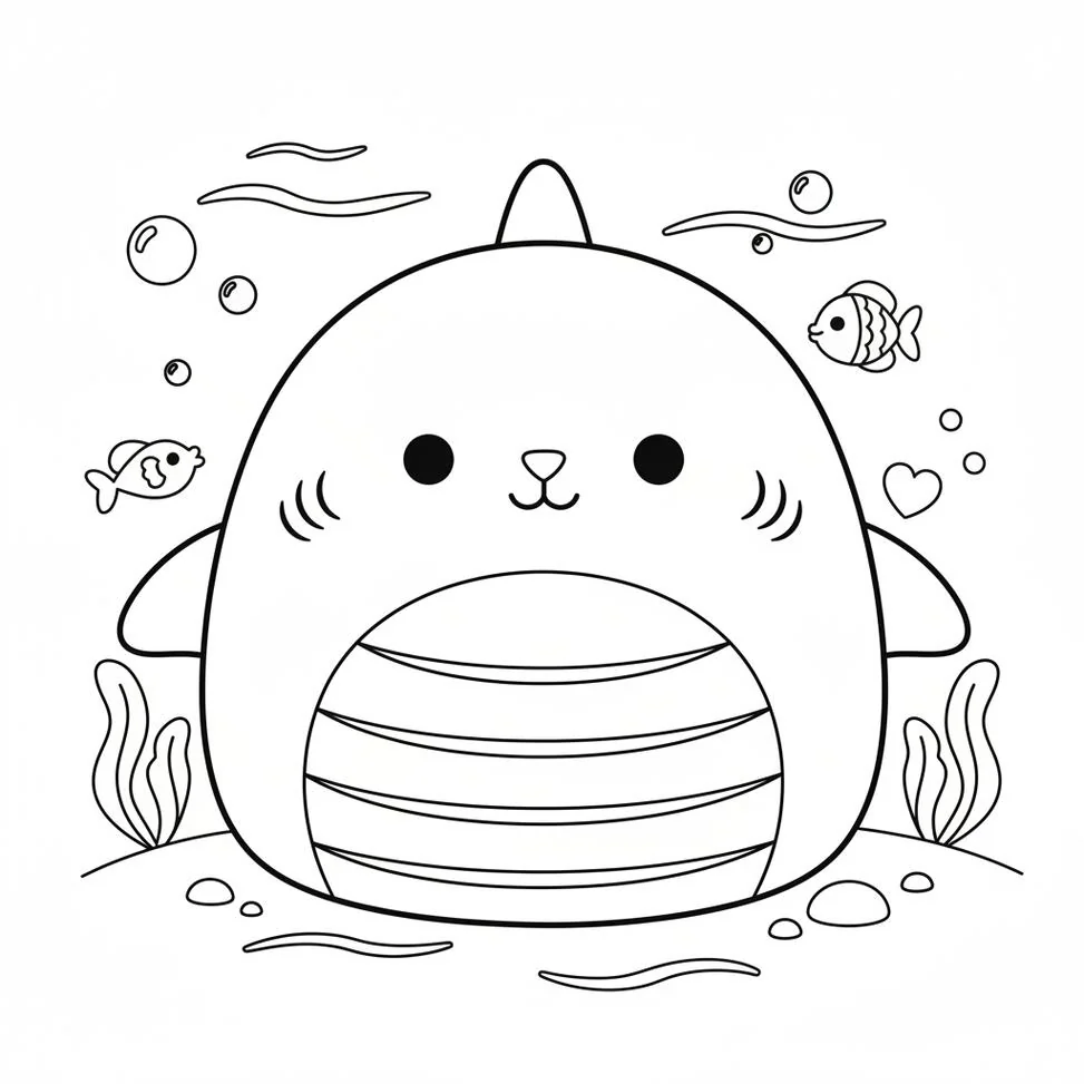 Linda página para colorear de Gordon Squishmallow