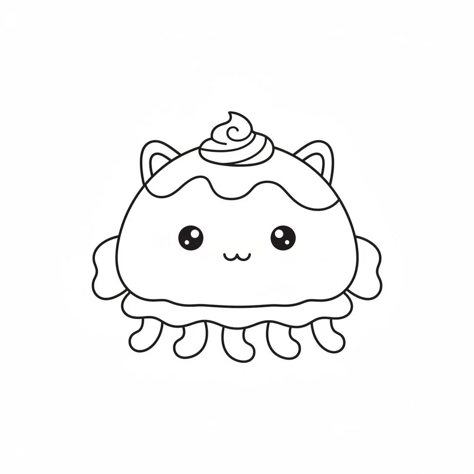 Linda página para colorear de Squishmallow de medusa