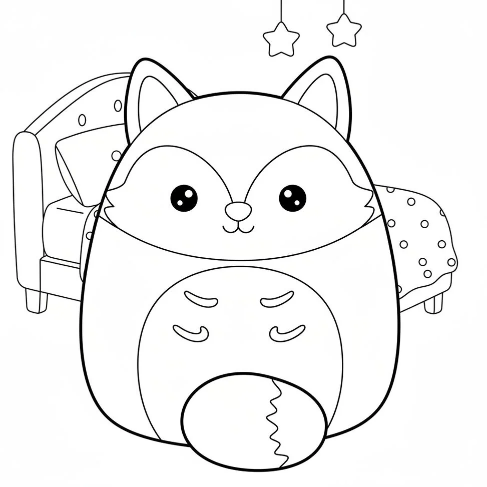 Página para colorear de Fifi Fox Squishmallow