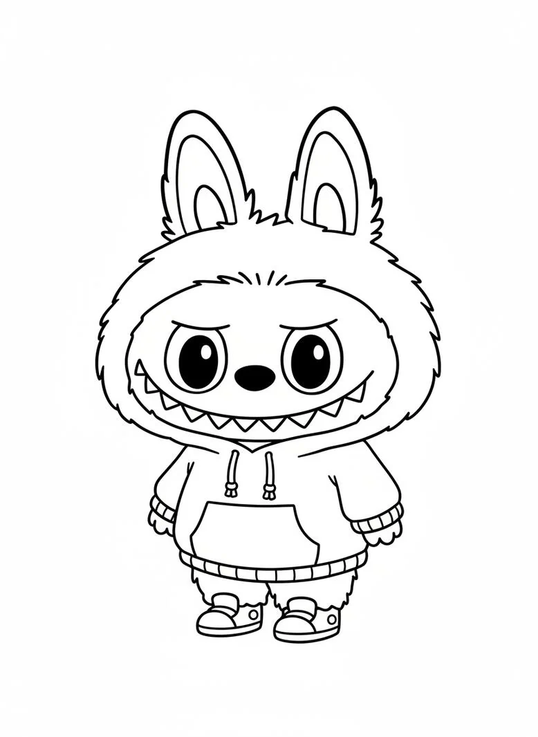 Labubu página para colorear para niños