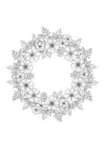 Flower Circle Coloring Page