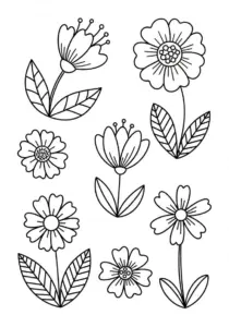 Flower Doodles Coloring Page