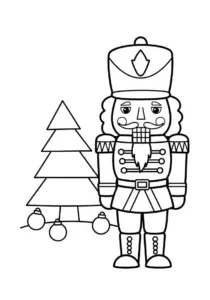 Nutcracker Christmas Tree Coloring Page