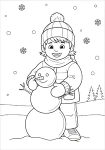 happy snow day coloring pages for kids