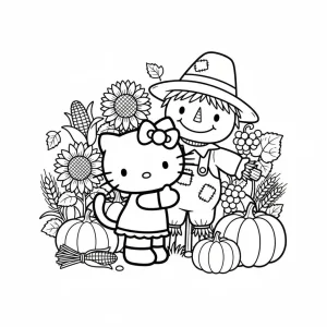 Harvest Time Hello Kitty Coloring page
