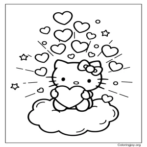 Hello kitty Romantic illustration