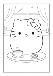 Hello Kitty Squishmallow Cafe Scene