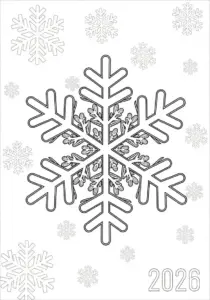Intricate Winter Snowflake 2026 Coloring Page