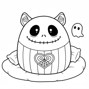 Jack Skellington Squishmallow Coloring Page
