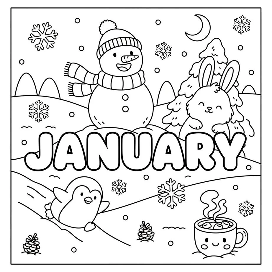 January Coloring Page