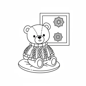 January Cozy Sweater Coloring Page