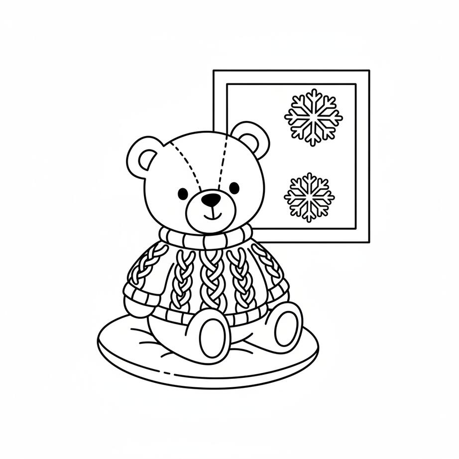 January Cozy Sweater Coloring Page