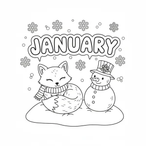January Fantasy Winter Coloring Page