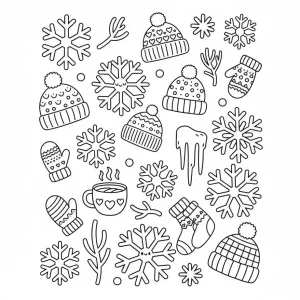January Simple Pattern Coloring Page