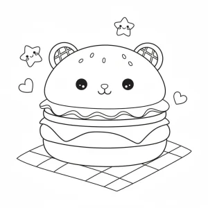 Hamburger Squishmallow Coloring Page