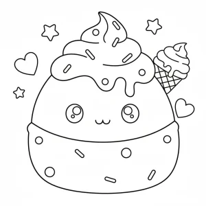 Ice Cream Squishmallow Coloring Page