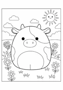 Squishmallow Cow in Sunny Meadow