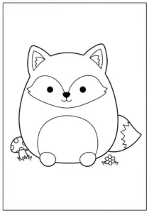 Squishmallow Fox Plush Coloring Page