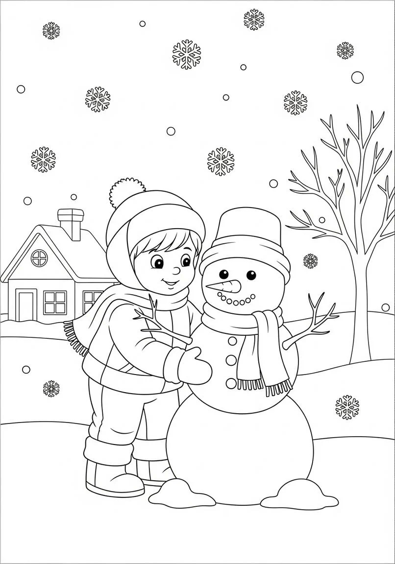 Snow Days Coloring Pages: Free Printable PDFs