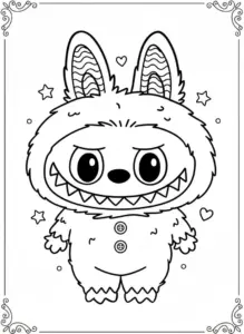 labubu costume coloring page