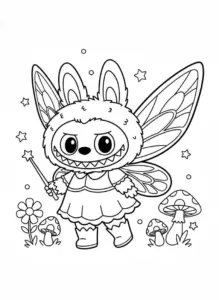 labubu fairy coloring page