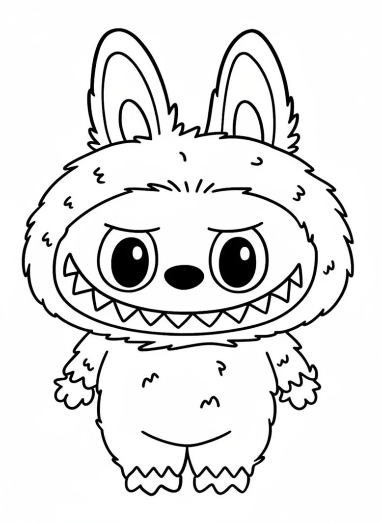 labubu presents coloring page