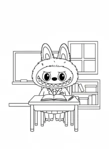 labubu school coloring page