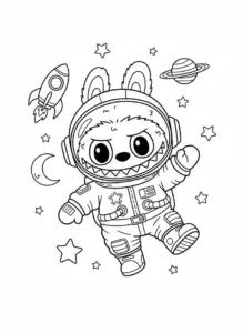 labubu space adventure coloring page