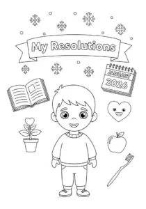 My Bright New Year's Resolutions Adventure Coloring Page