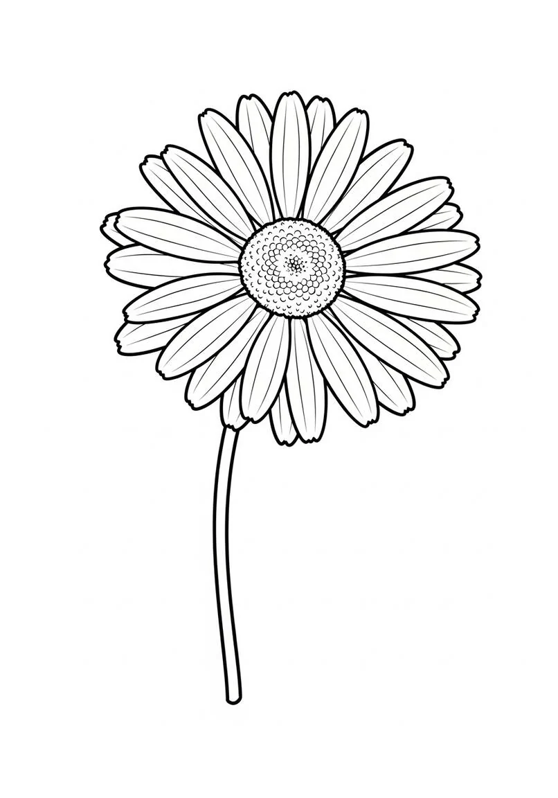Pretty Daisy Coloring Page