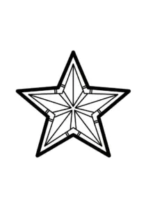 Simple Christmas Star Outline Coloring Page