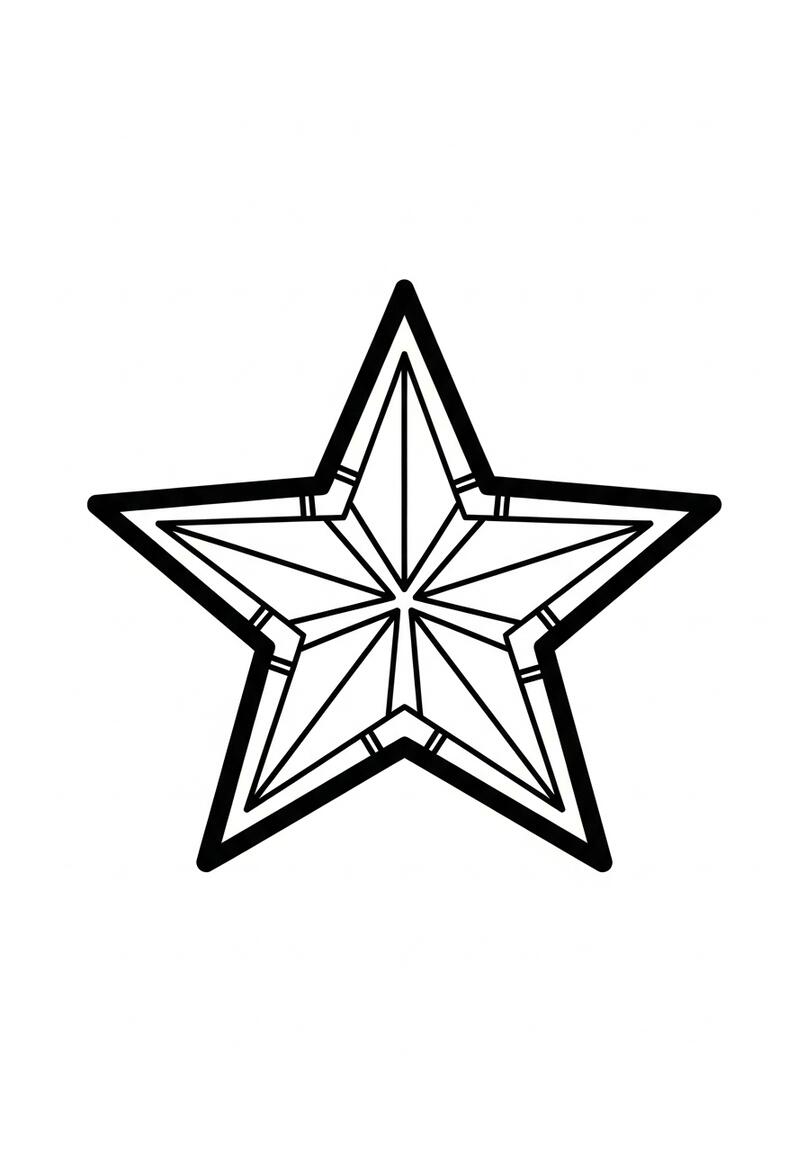 Simple Christmas Star Outline Coloring Page