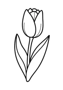 Simple Tulip Coloring Page