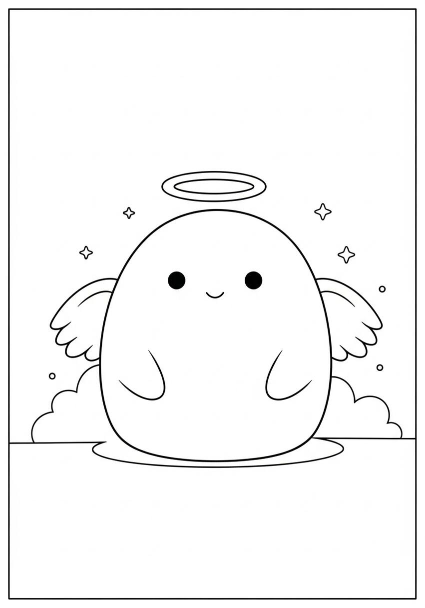 Squishmallow Angel Coloring Page