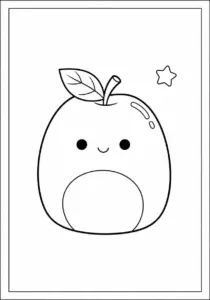Squishmallow Apple Coloring Page