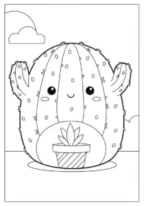 Squishmallow Cactus Coloring Page