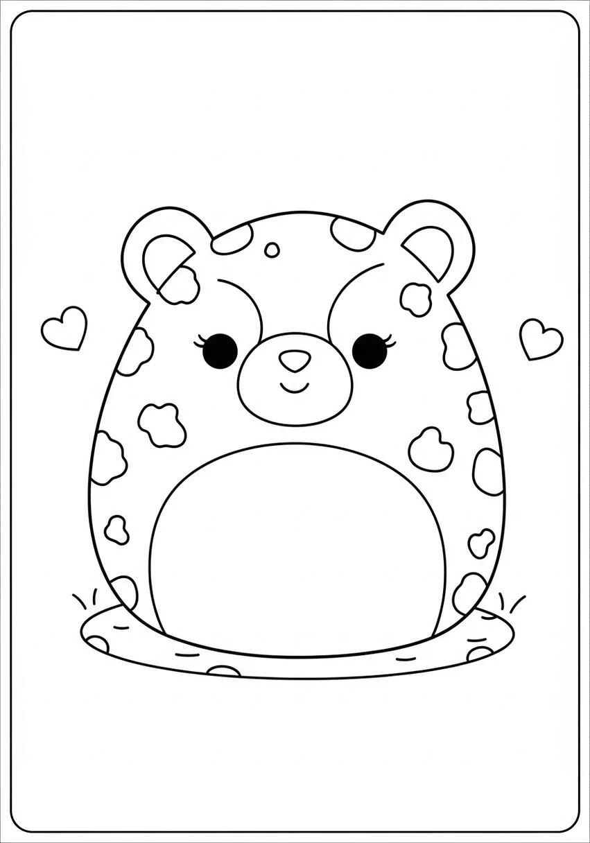 Squishmallow Cheetah Coloring Page