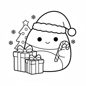 squishmallow christmas coloring page