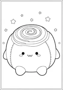 Squishmallow Cinnamon Roll Coloring Page