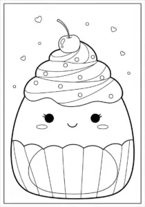 Squishmallow Cupcake Coloring Page
