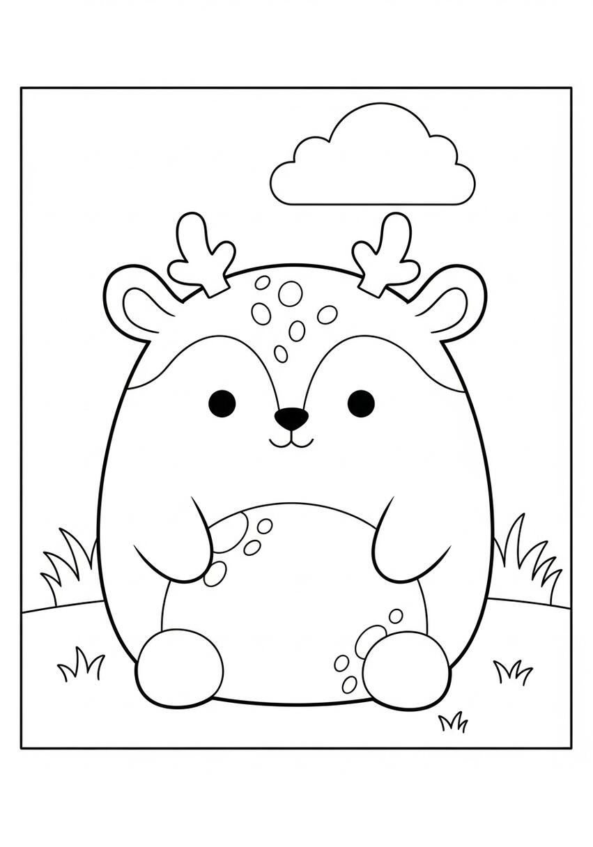 Squishmallow Deer Coloring Page