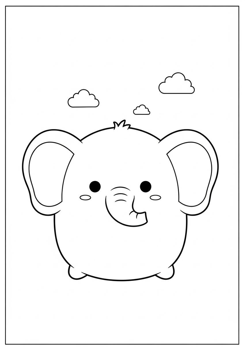 Squishmallow Elephant Coloring Page