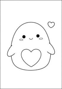 Squishmallow Valentine? Day Coloring Page