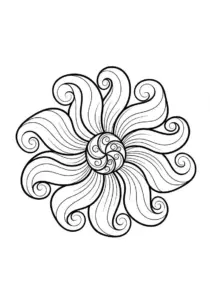 Swirly Flower Coloring Page