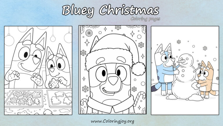 Bluey Christmas Coloring Pages