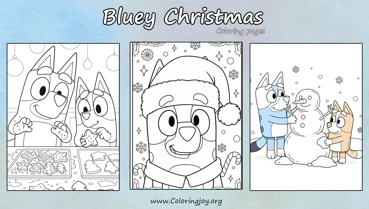 Bluey Christmas Coloring Pages