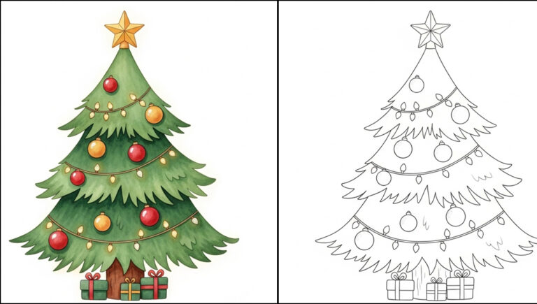 Christmas Tree Coloring Pages